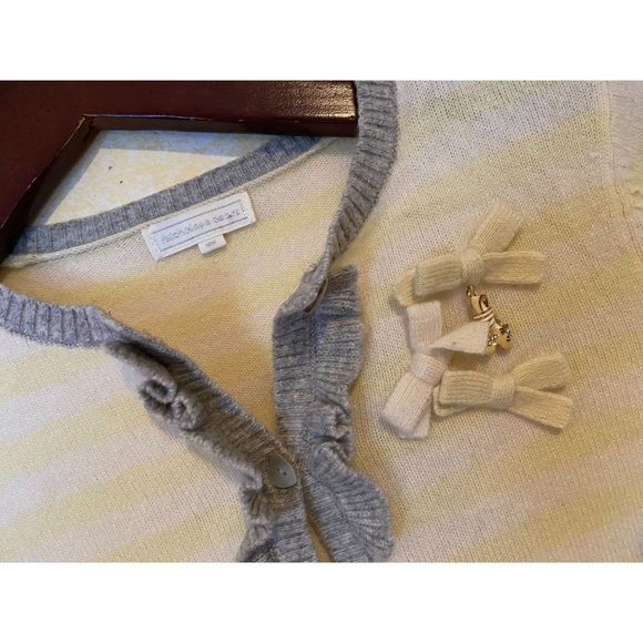 Girls Size 10Y Nicholas & Bears Yellow Stripe 100% Cashmere Cardigan Sweater - Picture 3 of 5